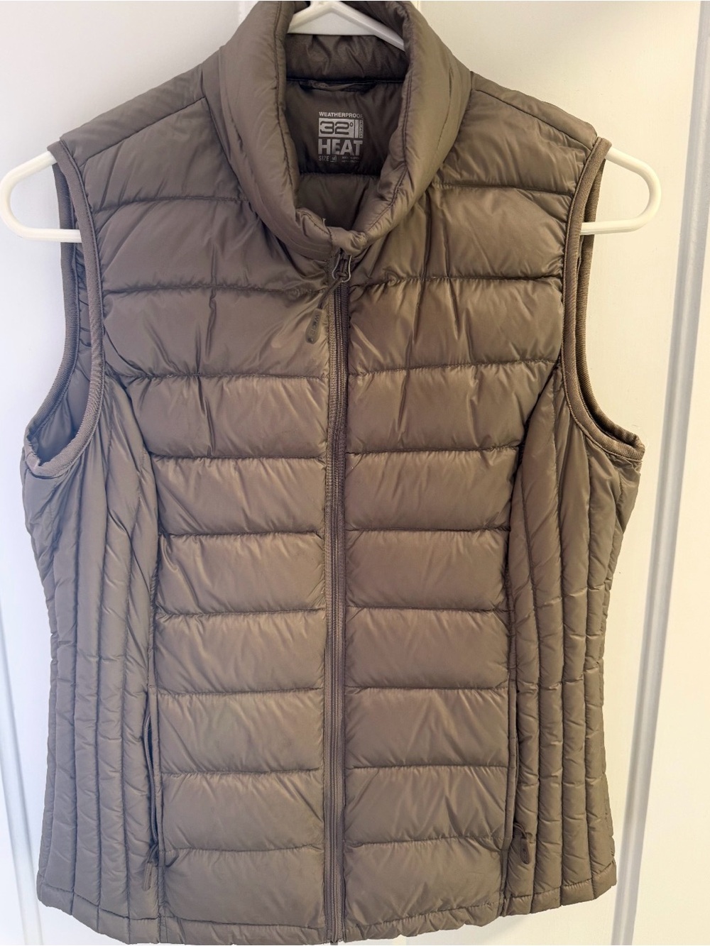 Weatherproof Quilted Puffer Vest in Taupe